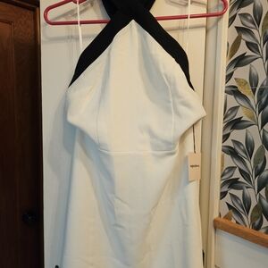 Topshop Strapless Black and White Dress